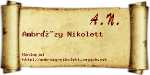 Ambrózy Nikolett névjegykártya