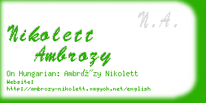 nikolett ambrozy business card